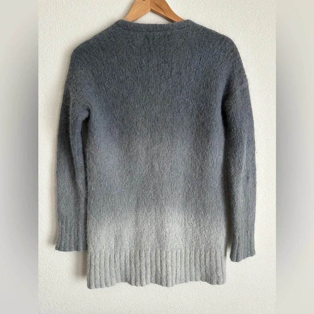 SOLD - Anthropologie JENEE Dip Dyed Ombre Grey Alpaca Wool Cardigan XS S - Picture 2 of 8